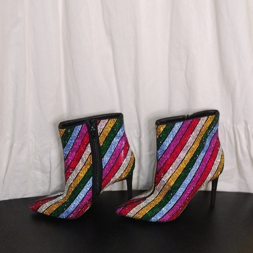 INC International Concepts Multi-colored Heeled Boots Size 5.5 M